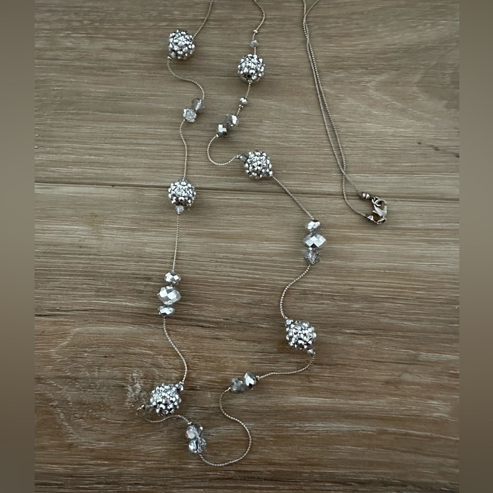 Vtg Studded Disco Ball Necklace